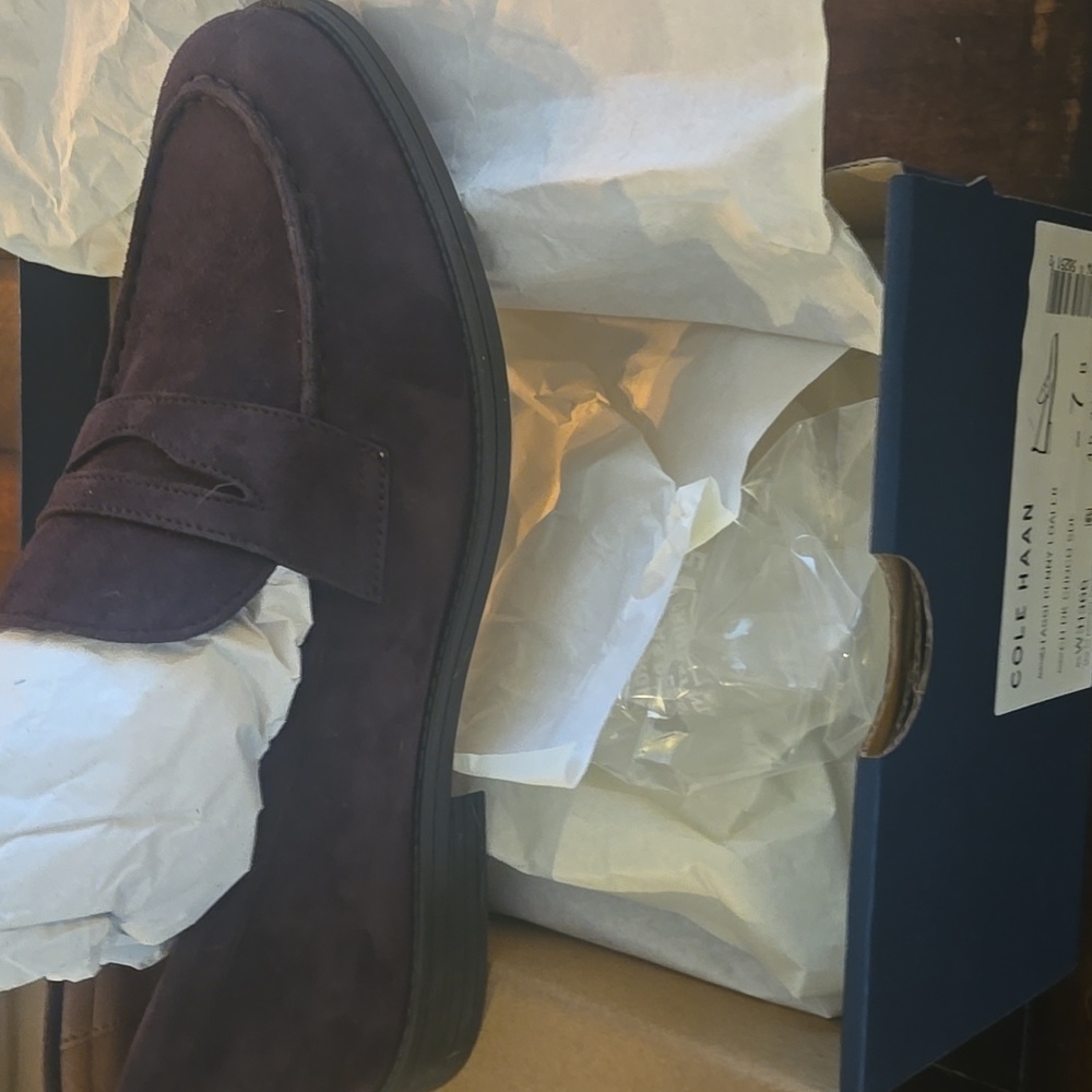 Womens Cole Haan Sassi Penny Loafer Choco Sz 7 New In Box - Picture 2 of 7